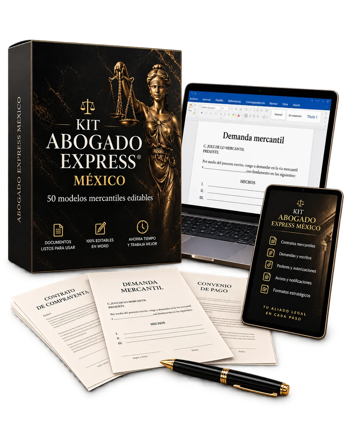 Kit Abogado Express México con formatos mercantiles editables en Word